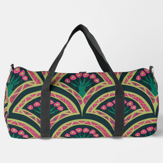 shell shaped green pattern duffle bag (Front)