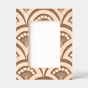 shell shaped green pattern etched frames