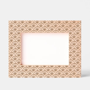 shell shaped green pattern etched frames