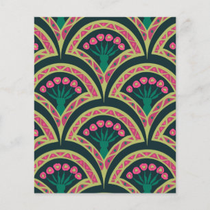 shell shaped green pattern flyer