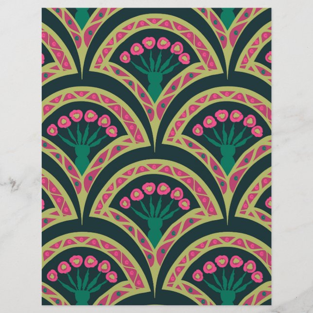 shell shaped green pattern flyer (Front)