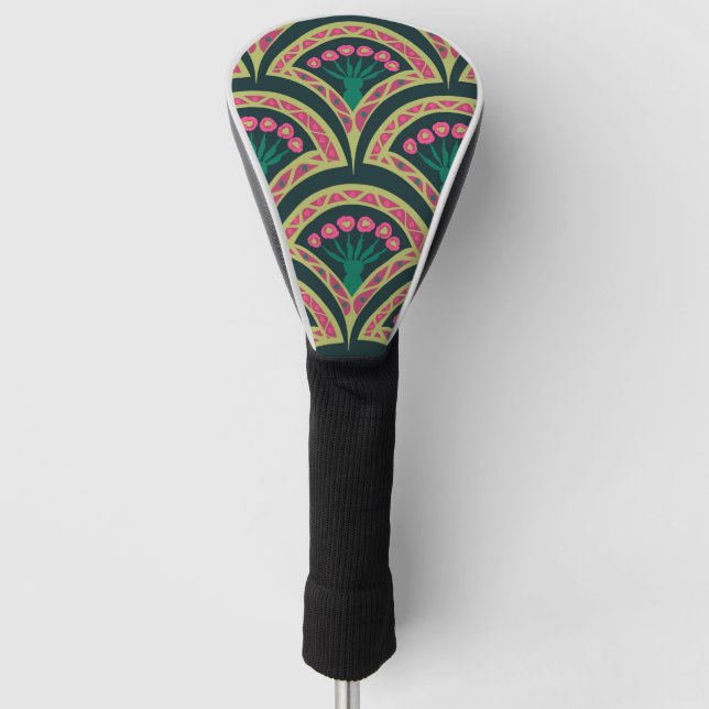 shell shaped green pattern golf head cover (Front)