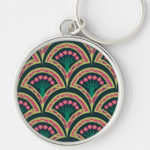shell shaped green pattern key ring