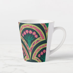 shell shaped green pattern latte mug