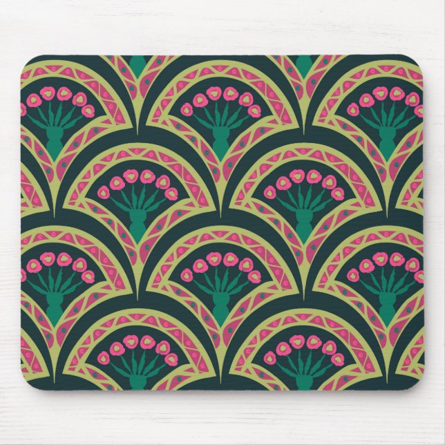 shell shaped green pattern mouse mat (Front)