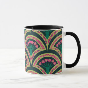 shell shaped green pattern mug