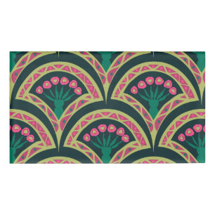 shell shaped green pattern name tag