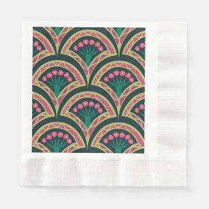 shell shaped green pattern napkin