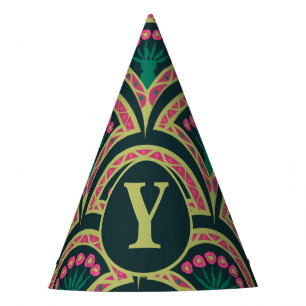 shell shaped green pattern party hat