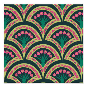 shell shaped green pattern photo print
