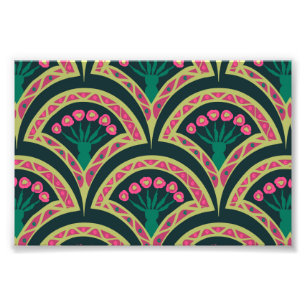shell shaped green pattern photo print