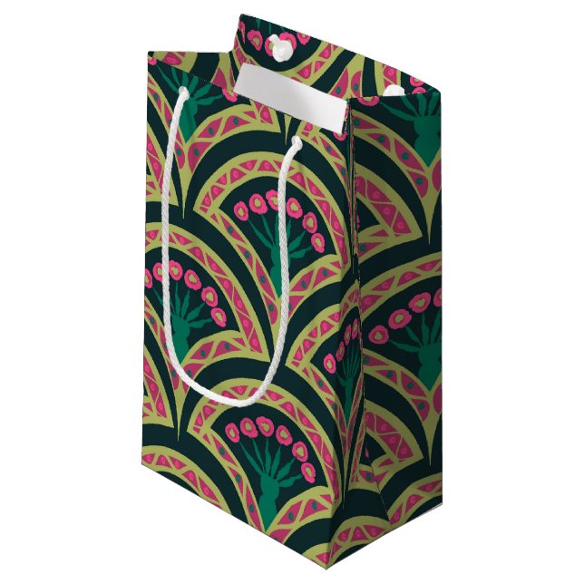 shell shaped green pattern small gift bag (Front Angled)