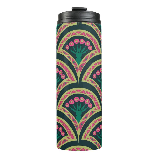 shell shaped green pattern thermal tumbler (Front)