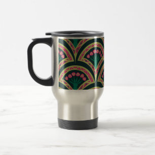 shell shaped green pattern travel mug