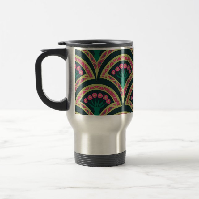 shell shaped green pattern travel mug (Left)