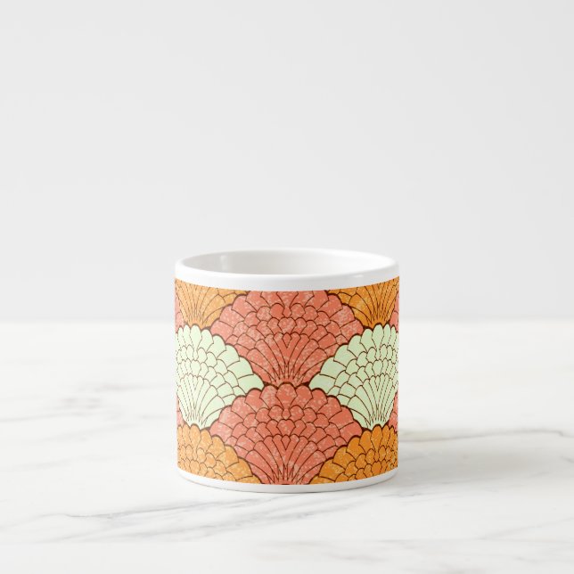 Shell Spectacle: Abstract Sea Patterns Espresso Cup (Front)