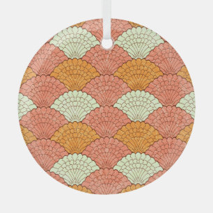 Shell Spectacle: Abstract Sea Patterns Glass Tree Decoration