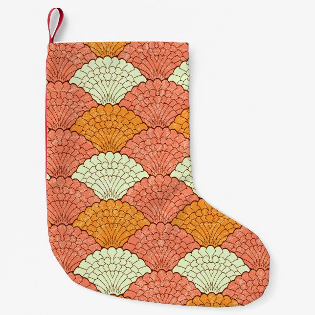 Shell Spectacle: Abstract Sea Patterns Small Christmas Stocking (Front)
