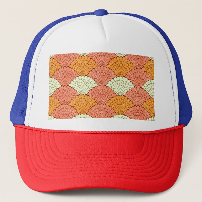 Shell Spectacle: Abstract Sea Patterns Trucker Hat (Front)