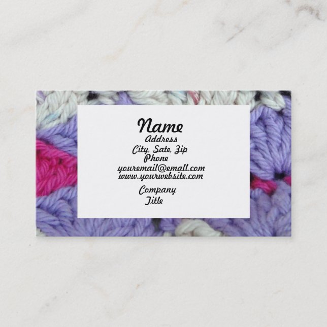 Shell Stitch Knitted Business Card (Front)