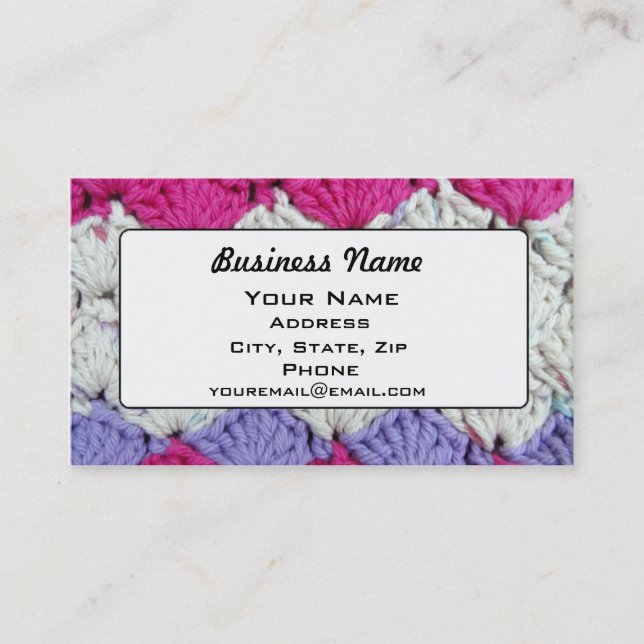 Shell Stitch Knitted Business Card (Front)