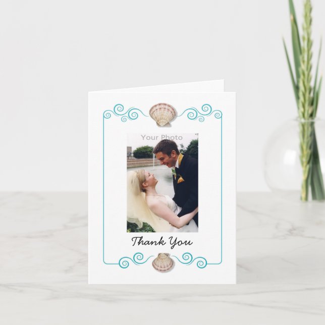 Shell Swirl Thank You Photo Card (Front)