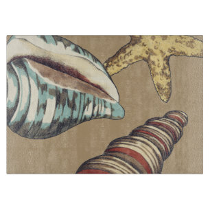 Shell Trio on Khaki Cutting Board