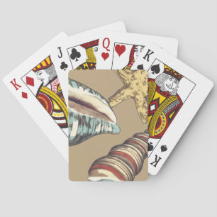 Shell Trio on Khaki Playing Cards