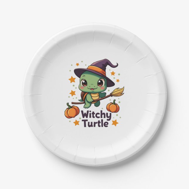 Shell Witch Turtle Paper Plate (Front)