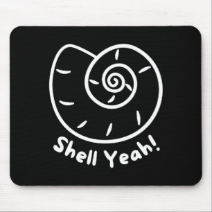 Shell Yeah Funny Beach Quote With Nautical Sea She Mouse Mat
