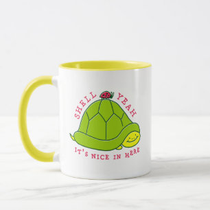 Shell Yeah   Happy Introverted Turtle Mug