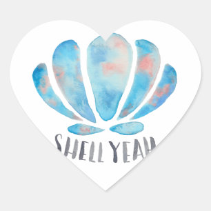 Shell Yeah Heart Sticker