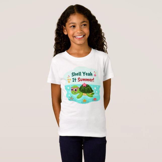 Shell Yeah It’s Summer Sea Turtle T-Shirt (Front Full)