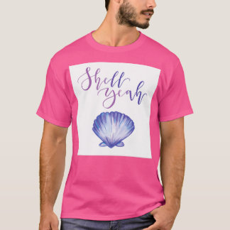 Shell yeah purple mermaid shell print T-Shirt