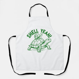 Shell Yeah Turtle Snail Funny Apron