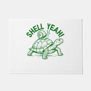 Shell Yeah Turtle Snail Funny Doormat