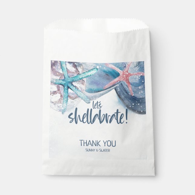 Shellabration | Beach Seashells Thank You Favour Bags (Front)