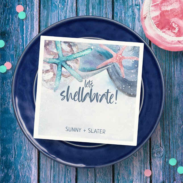 Shellabration | Beach Starfish Seashells  Napkin (Creator Uploaded)