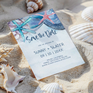 Shellabration   Watercolor Beach Seashells Save The Date
