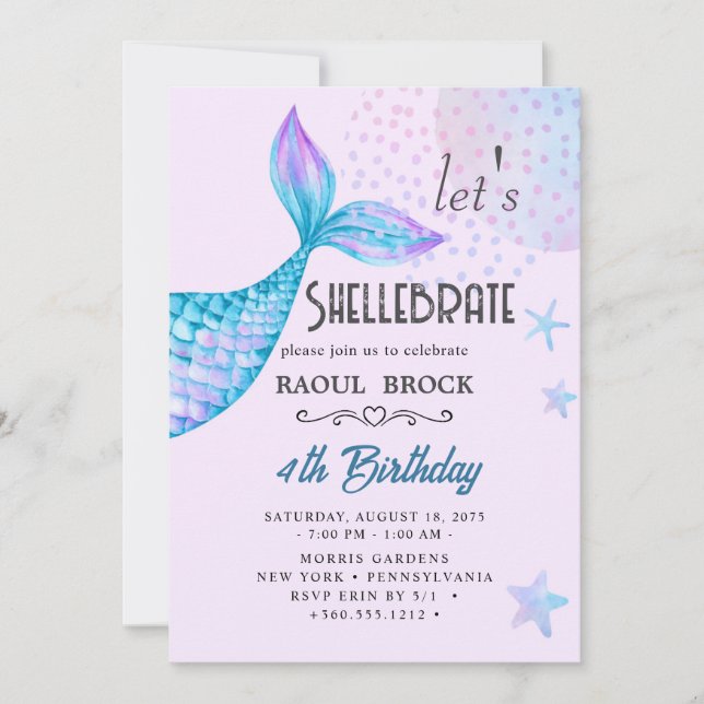 Shellebrate   Birthday  Invitation (Front)