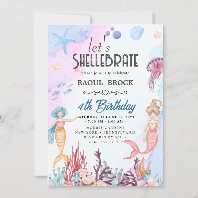 Shellebrate   Birthday  Invitation (Front)