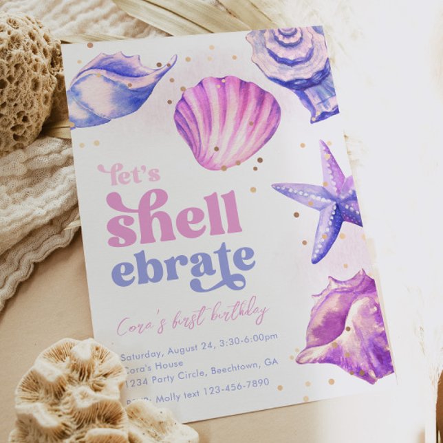 Shellebrate Birthday Invitations | Seashells (Creator Uploaded)