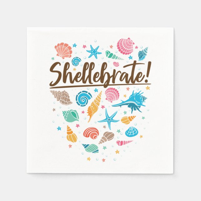 Shellebrate Sea Shell Celebrate Celebration Napkin (Front)