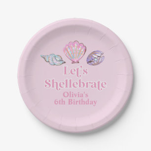 Shellebrate Seashell Beach Birthday Paper Plate