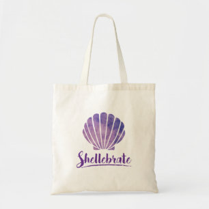 Shellebrate Seashell Pun Beach Party Tote Bag