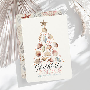 Shellebrate the Season Seashell Christmas Tree Holiday Card