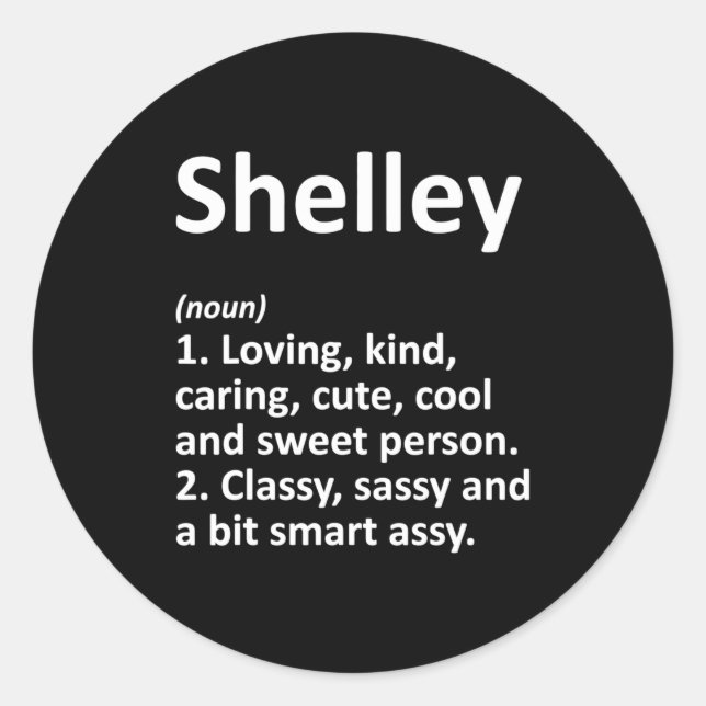 Shelley Definition D Funny Birthday  Classic Round Sticker (Front)