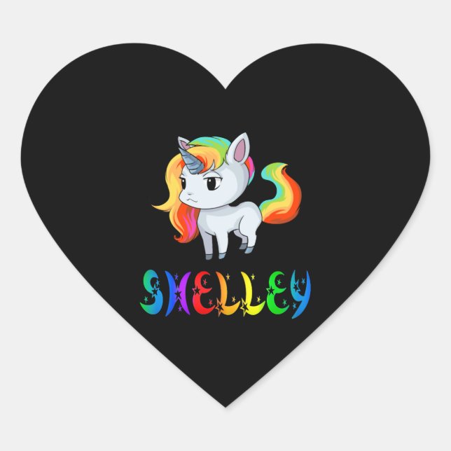 Shelley Unicorn Heart Sticker (Front)
