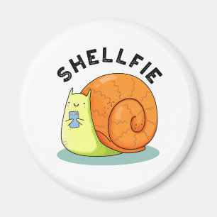 Shellfie Funny Snail Selfie Pun  Magnet