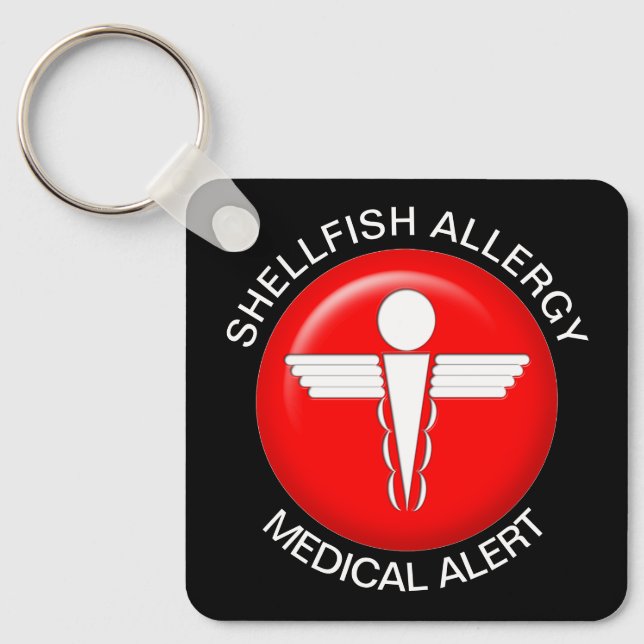 Shellfish Allergy Medical Alert Key Ring (Front)
